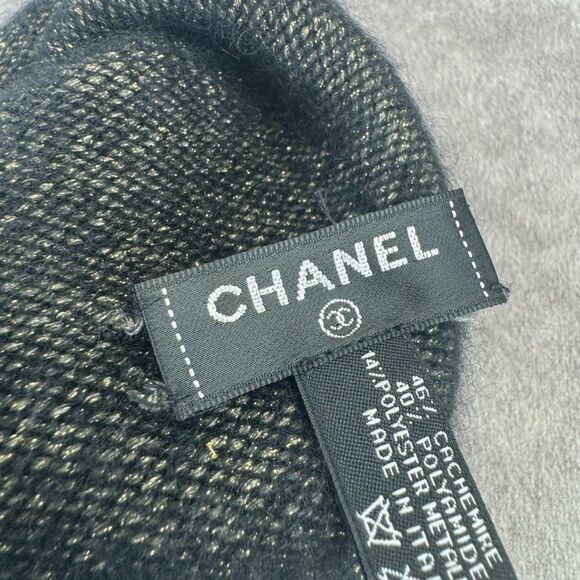 Chanel CC Interlocking Cashmere Blend Beanie - Picture 7 of 10